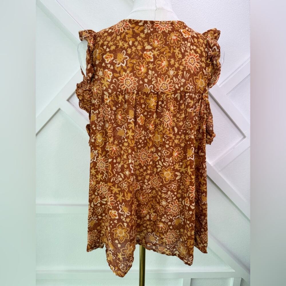 Evereve Sundry Sienna Floral Flutter Sleeve Swing Blouse Size 2 (Medium) - Picture 9 of 15